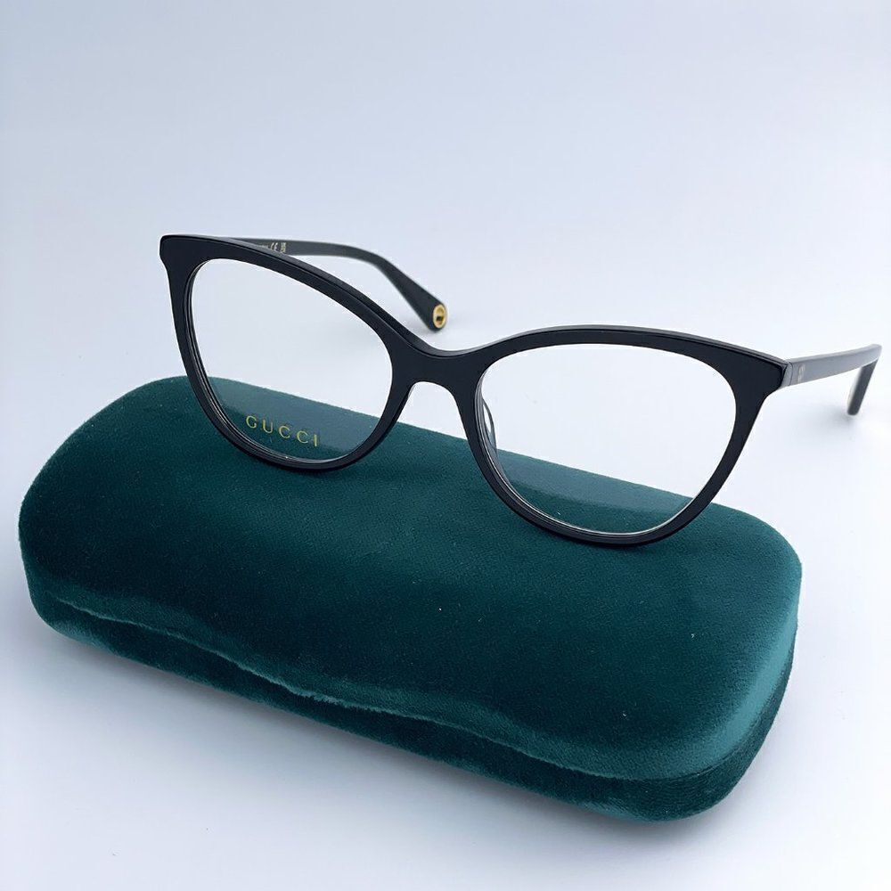 NEW Gucci GG1079O 001 Black Cat Eye Women Eyeglasses